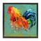 Stupell Industries Urban Abstract Rooster Splash Framed Floater Canvas Wall Art